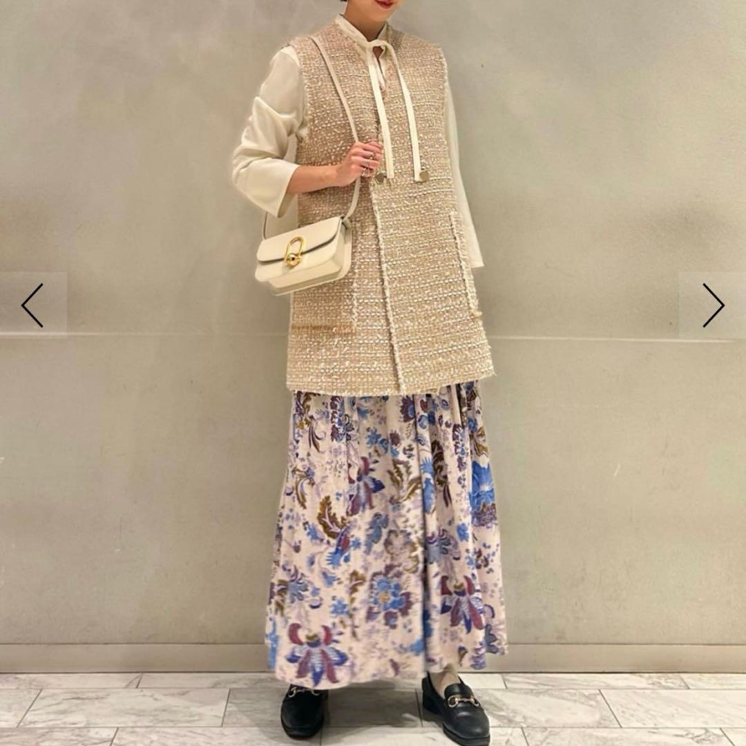 ✨2025未使用級✨BALLSEY　Coconutセミロングジレ　ツイード　36