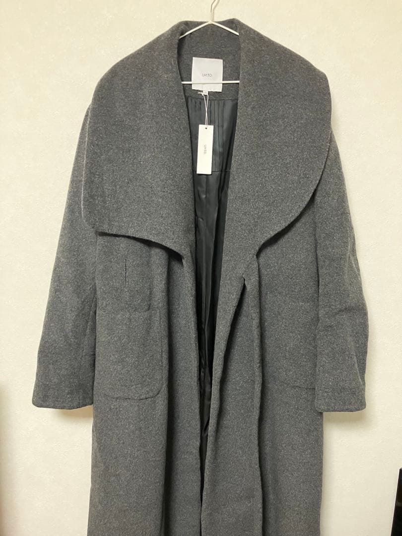 ぴ*あ様 未使用品UN3D. 　チェスターコート　グレー　ライナー　アンゴラ　M