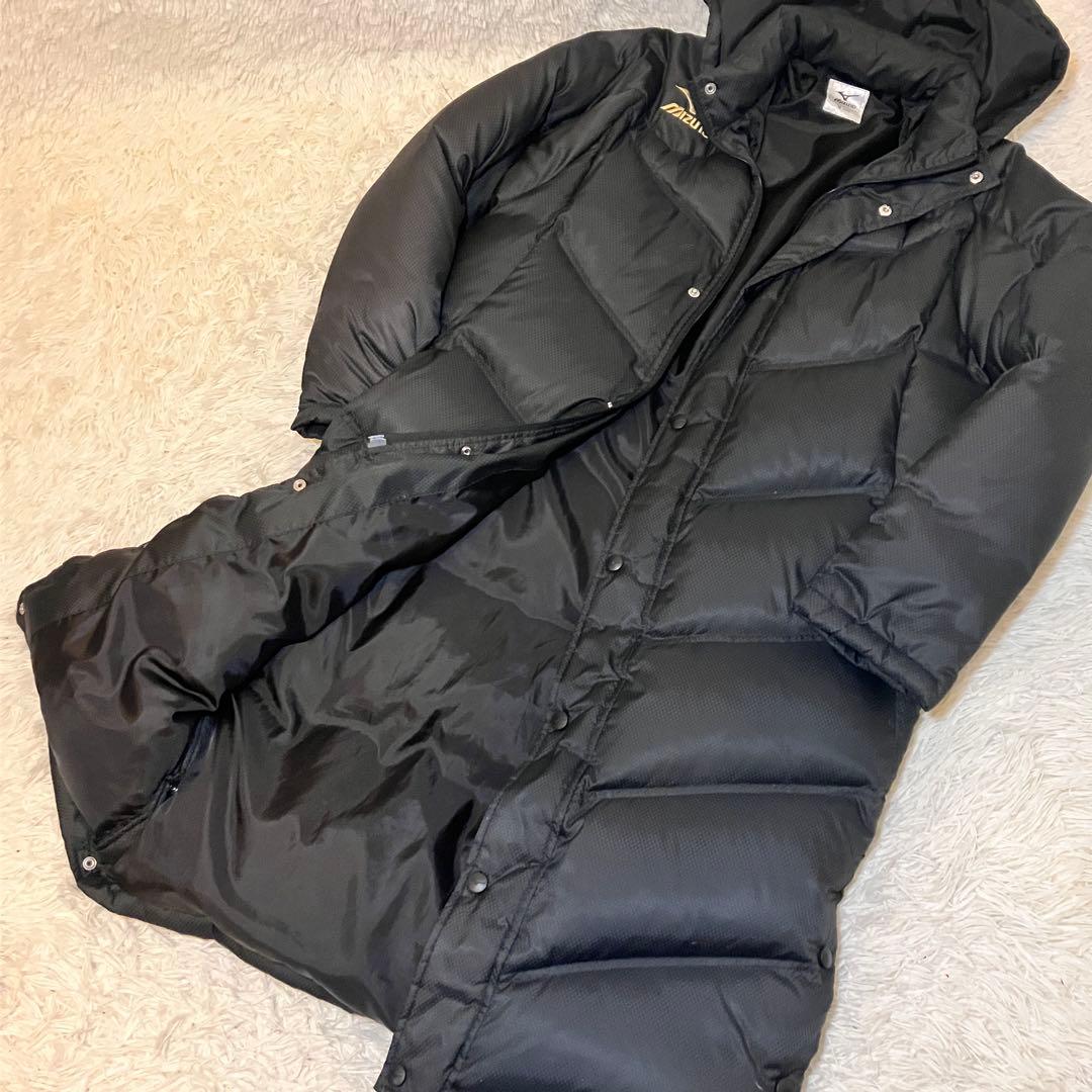 K*.様 ☆美品☆ MIZUNO ダウンコート ベンチコート ブラック 刺繍ロゴ