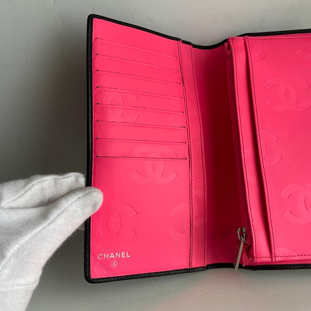 美品✨白黒カンボンラインChanel キルティング長財布 シャネルマトラツセ