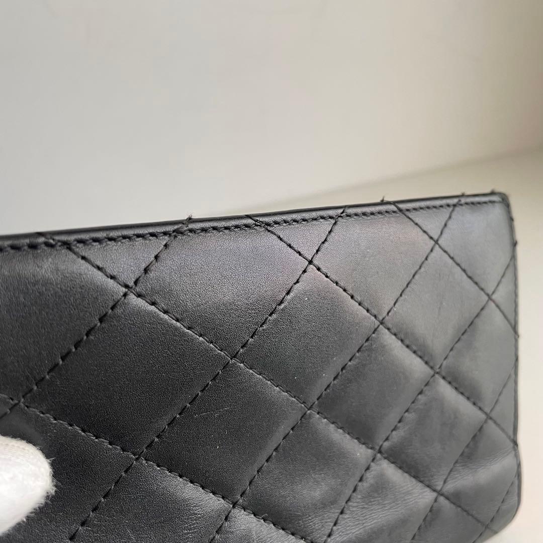 美品✨白黒カンボンラインChanel キルティング長財布 シャネルマトラツセ