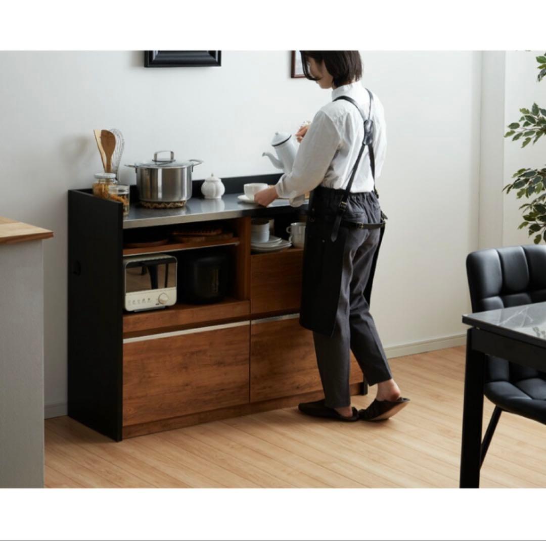 完成品 幅120cm キッチンカウンター｜ステンレストップ・たのメル便送料込