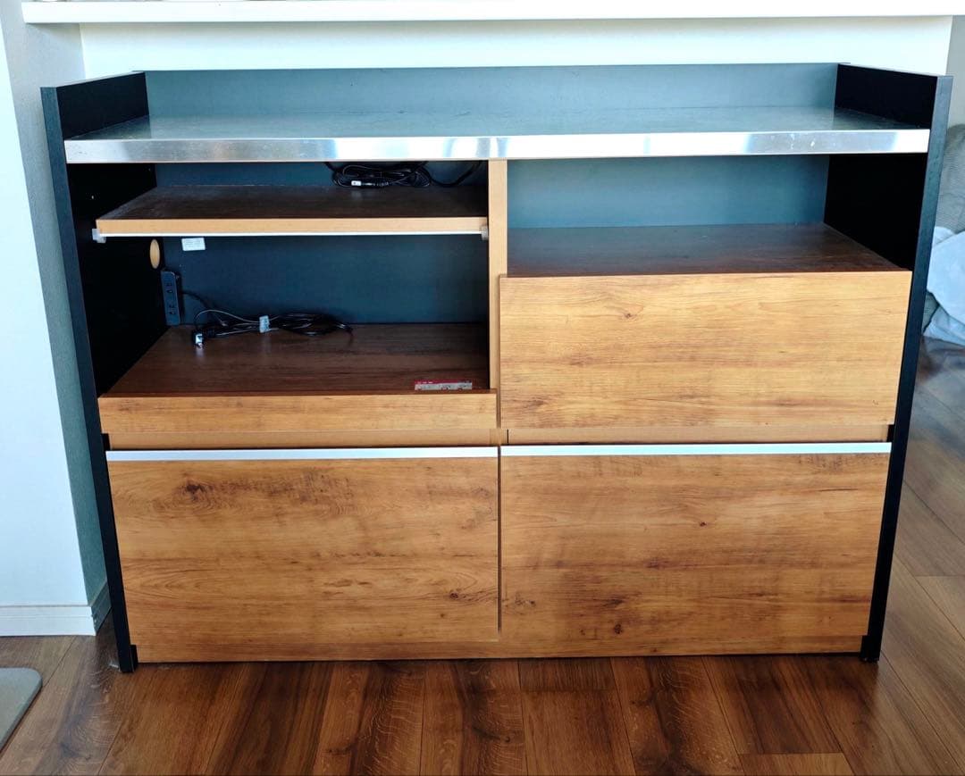 完成品 幅120cm キッチンカウンター｜ステンレストップ・たのメル便送料込