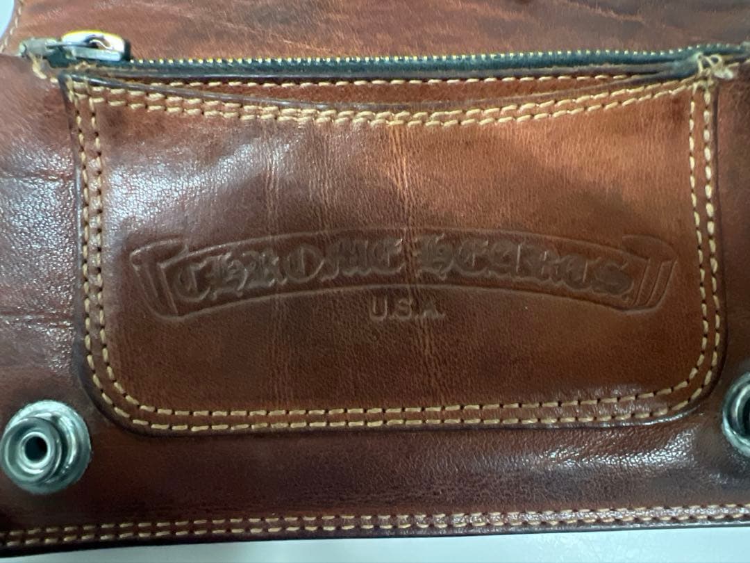 クロムハーツ Chrom hearts 2zipウォレット　ブラウン