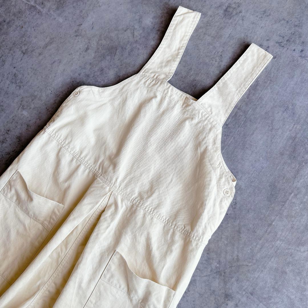 tumugu ⿻ クラシックチノクロス 2way サロペットパンツ ゆったり 白