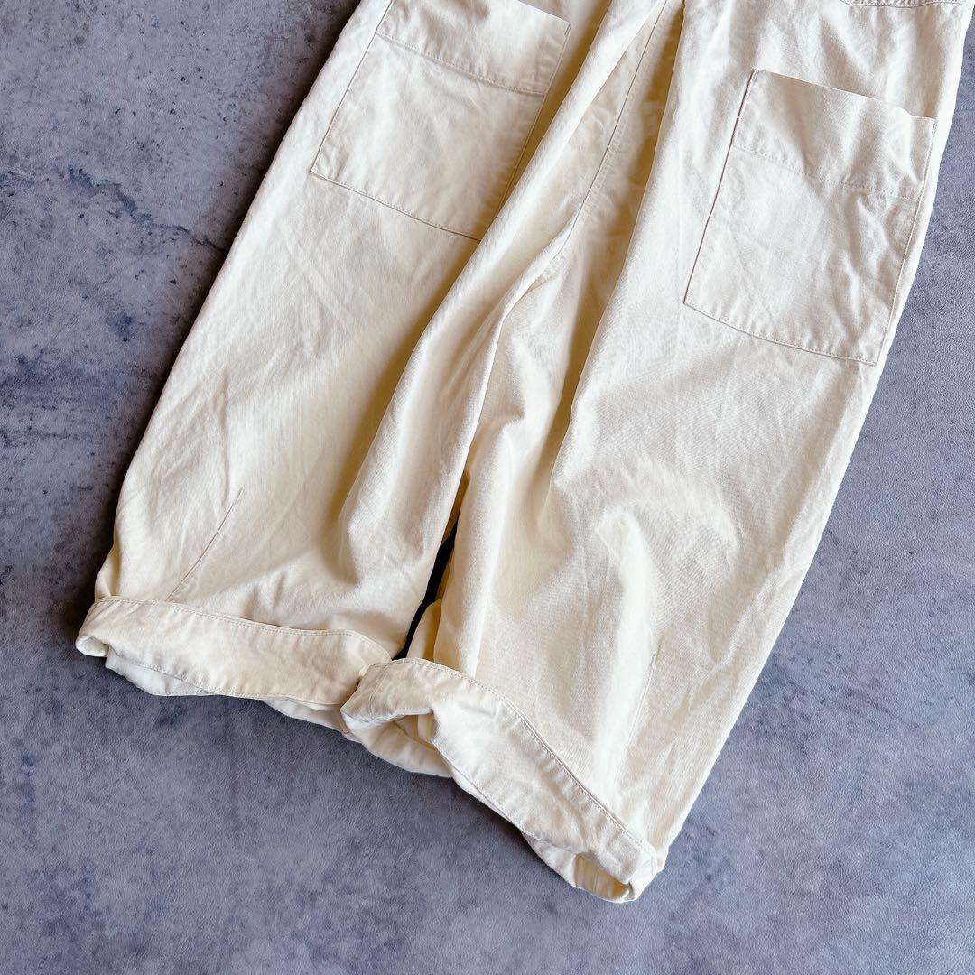tumugu ⿻ クラシックチノクロス 2way サロペットパンツ ゆったり 白