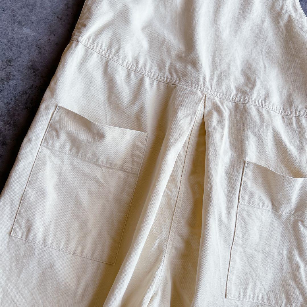 tumugu ⿻ クラシックチノクロス 2way サロペットパンツ ゆったり 白