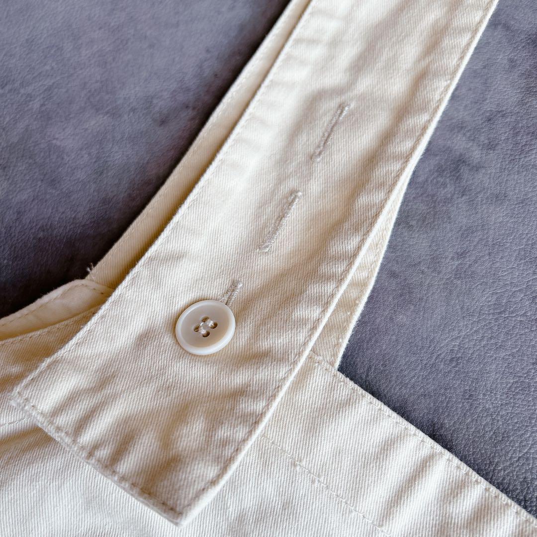 tumugu ⿻ クラシックチノクロス 2way サロペットパンツ ゆったり 白