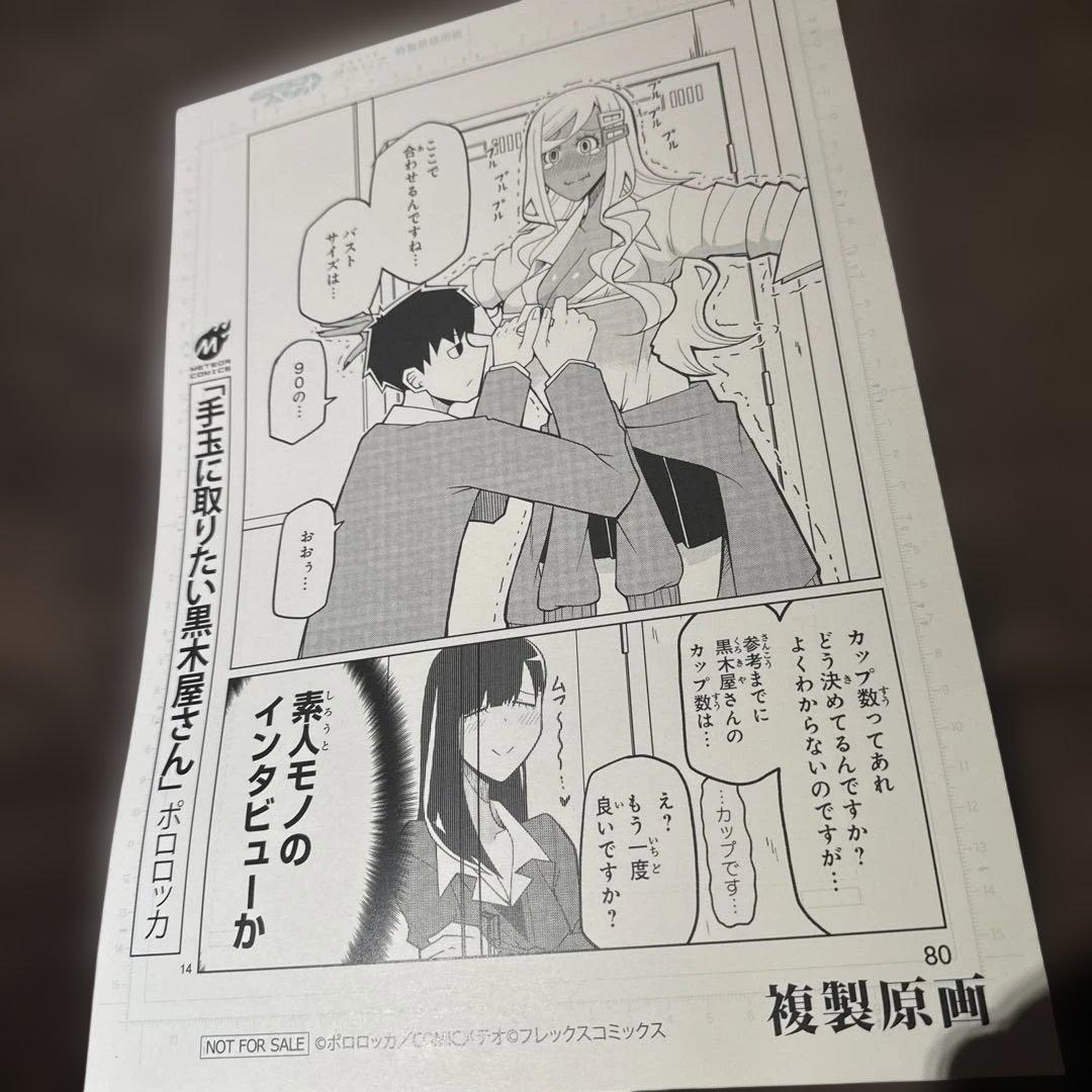 手玉に取りたい黒木屋さん 複製原稿　複製原画　抽選　当選品　書泉　さらまあ