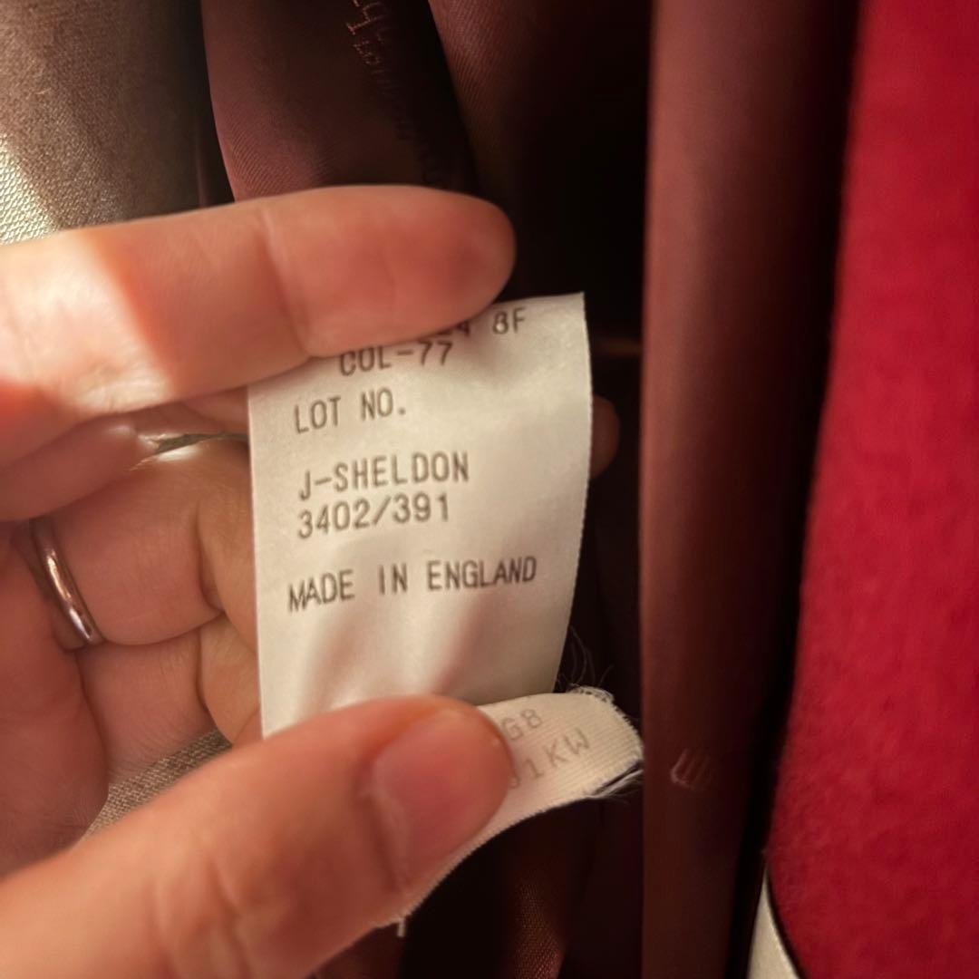 美品 アクアスキュータム 赤 毛100% 上質 ボタン付き ロングコート