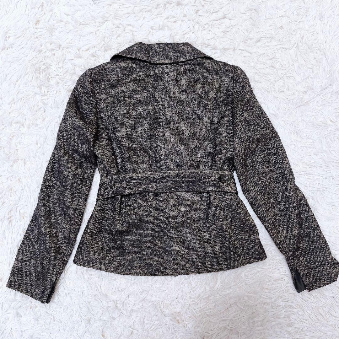 【美品】MaxMara マックスマーラ カシミヤ混 ベルテッド ショートコート