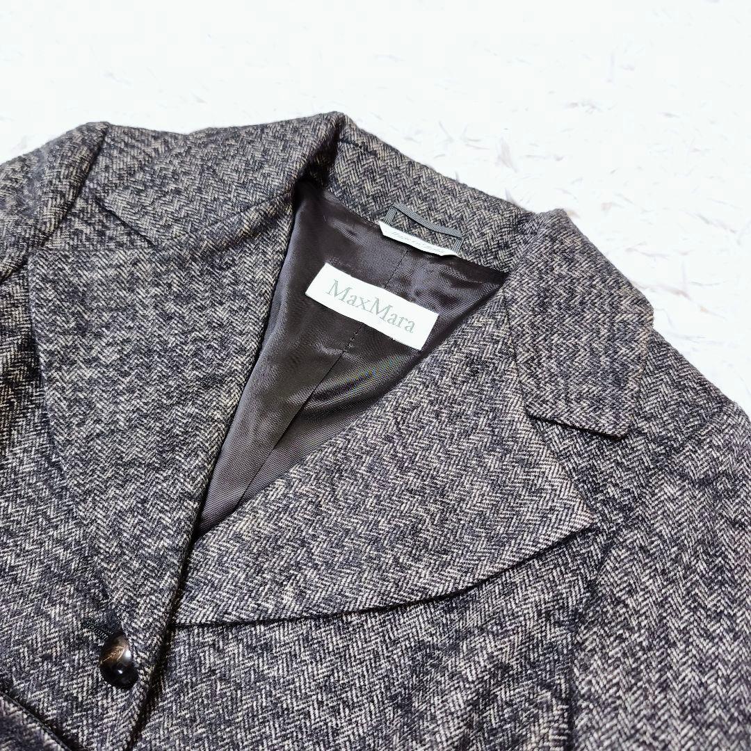 【美品】MaxMara マックスマーラ カシミヤ混 ベルテッド ショートコート