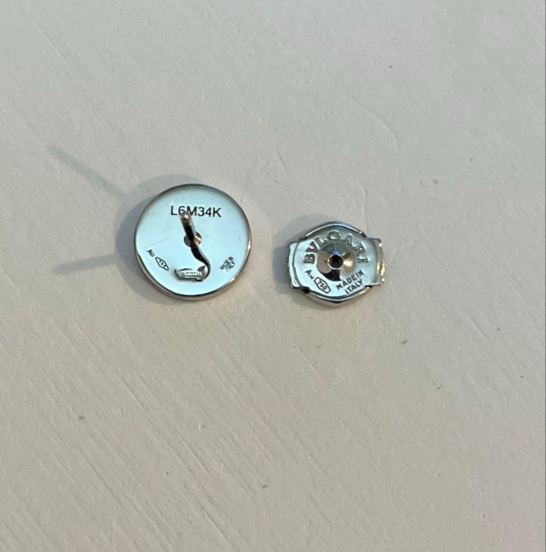 ブルガリ　シングルピアス　オニキス　黒　ブラック　18k ホワイトゴールド