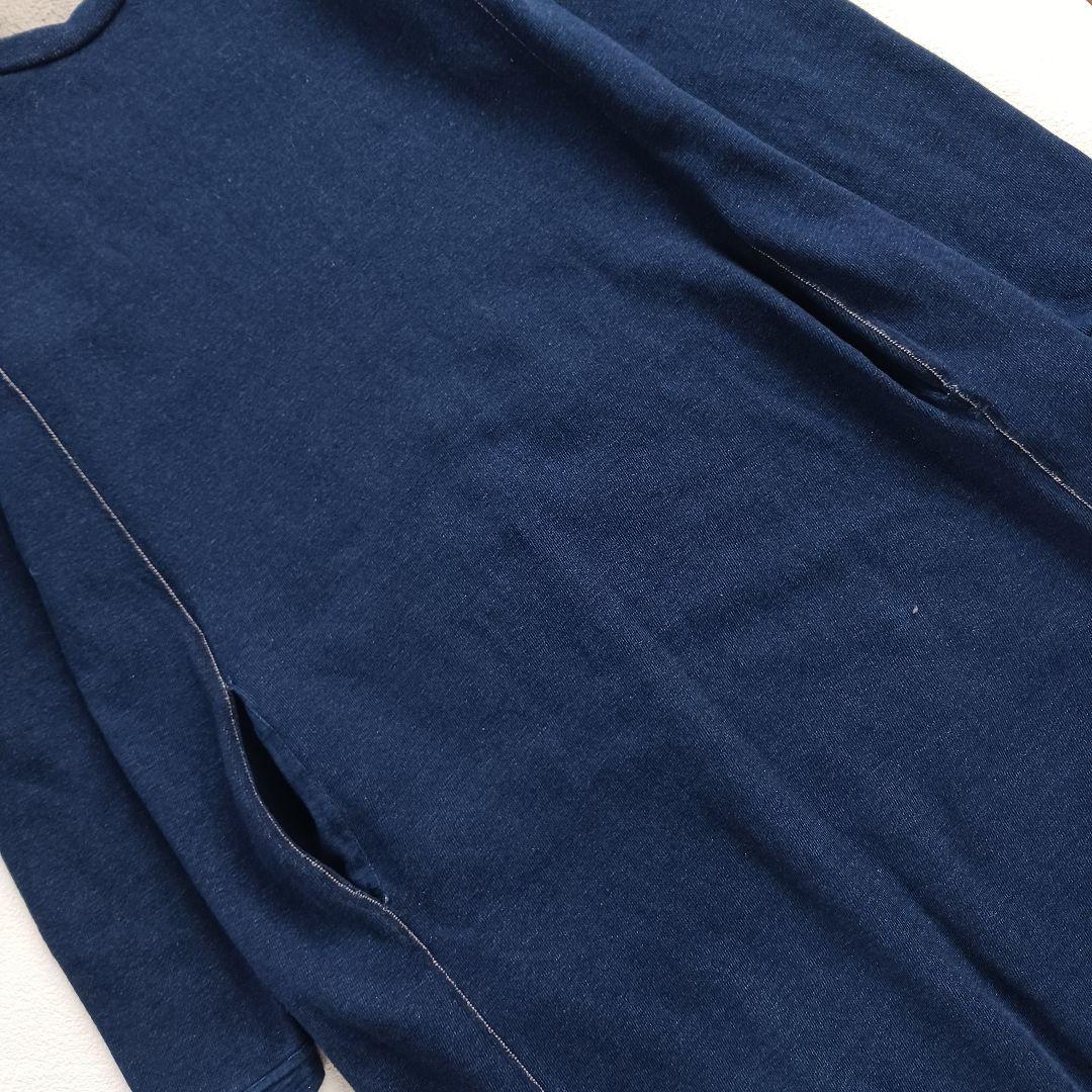 45R　スウェットワンピース　マキシ　ワイドシルエット　ゆったり　インディゴ