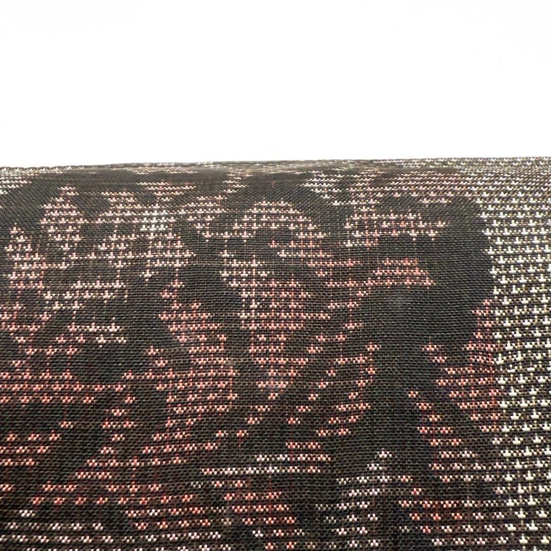 大島紬　小紋　泥染　縦縞模様　花模様　着物　015b p