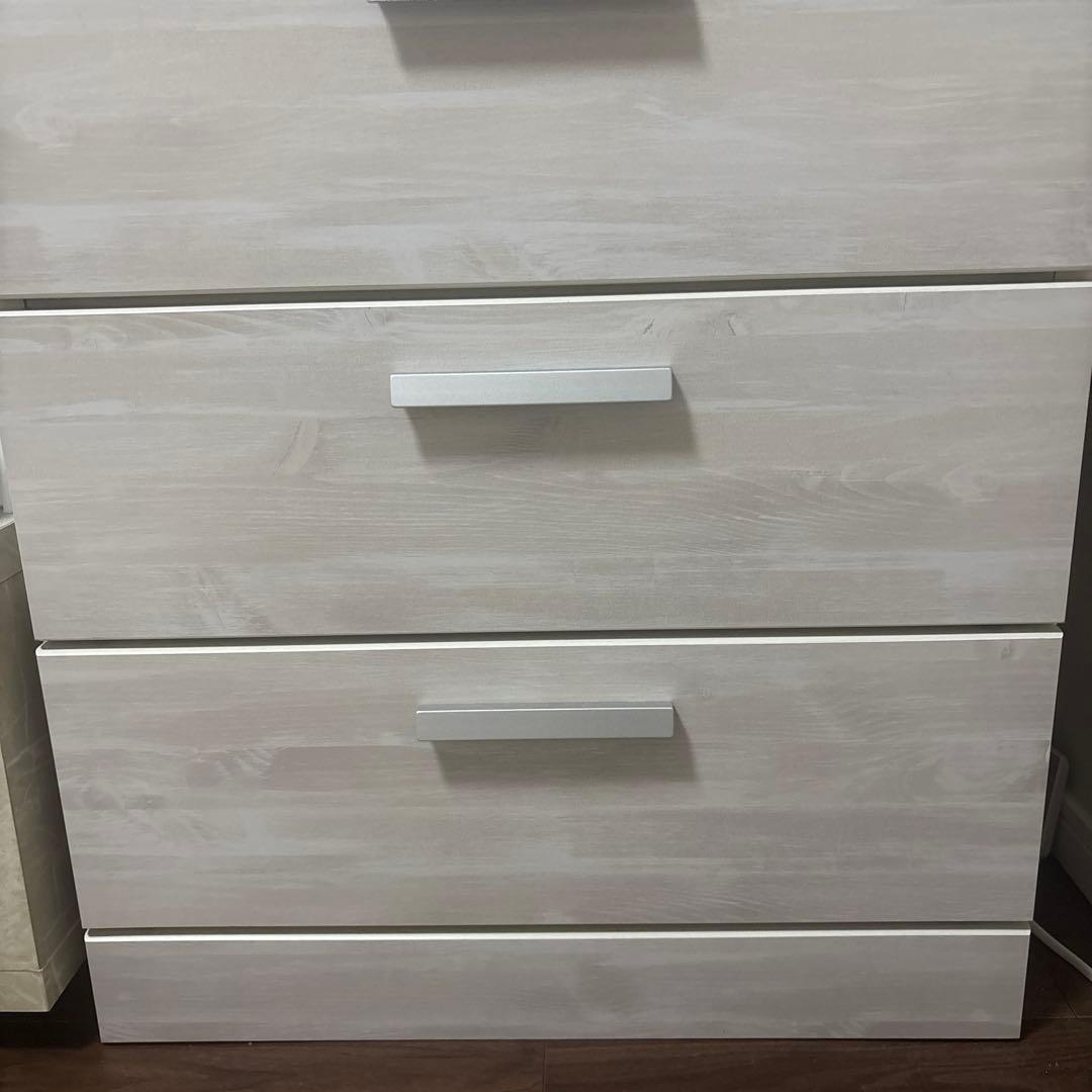 新品未使用。完成品。ハイチェスト 洋服収納チェスト ホワイト