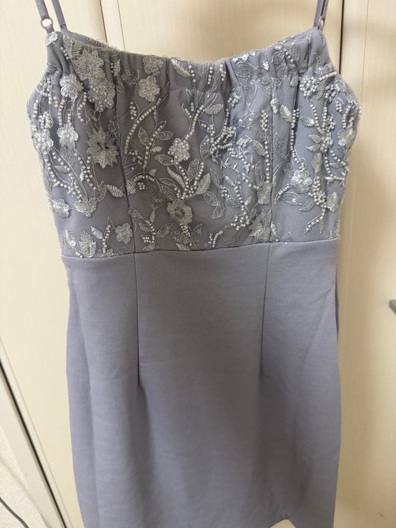 ジュエルズ刺繍ビジューキャミソールミニドレス/キャバドレス