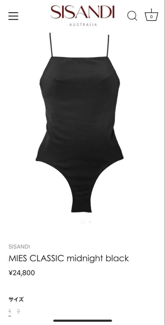 SISANDI MIES CLASSIC ワンピース水着 ミッドナイトブラック