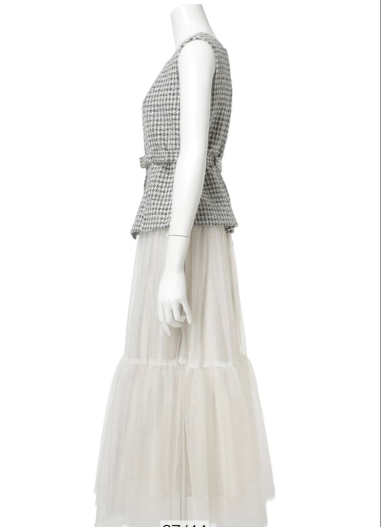 【新品タグ付き】Mystrada ジレドッキングワンピース　特殊ホワイト