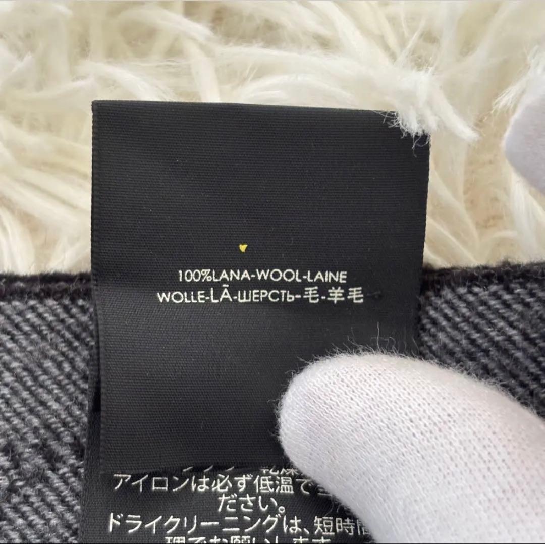 GUCCI グッチ GG リバーシブル ウール マフラー グレー ブラック