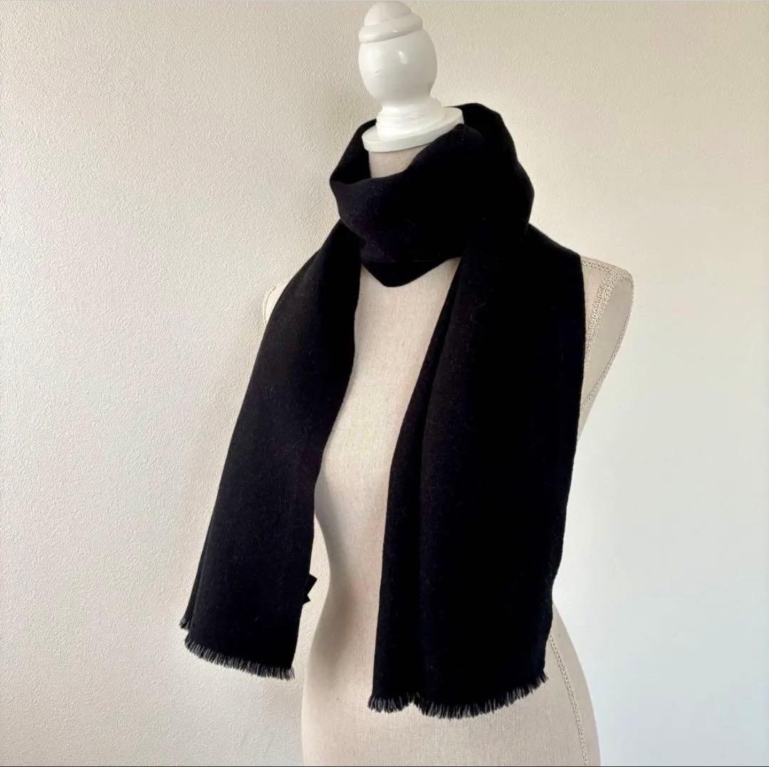 GUCCI グッチ GG リバーシブル ウール マフラー グレー ブラック