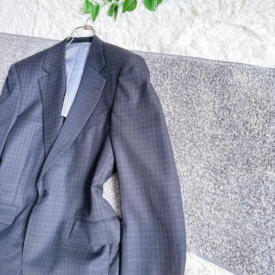 オールド　バレンシアガ セットアップ　スーツ　シングル　チェック　1B ネイビー