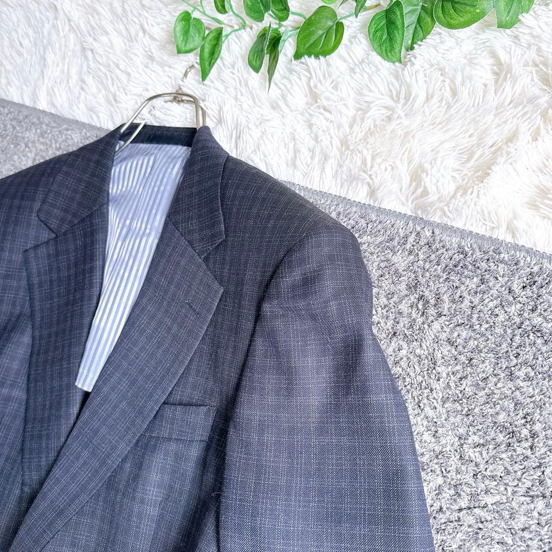 オールド　バレンシアガ セットアップ　スーツ　シングル　チェック　1B ネイビー