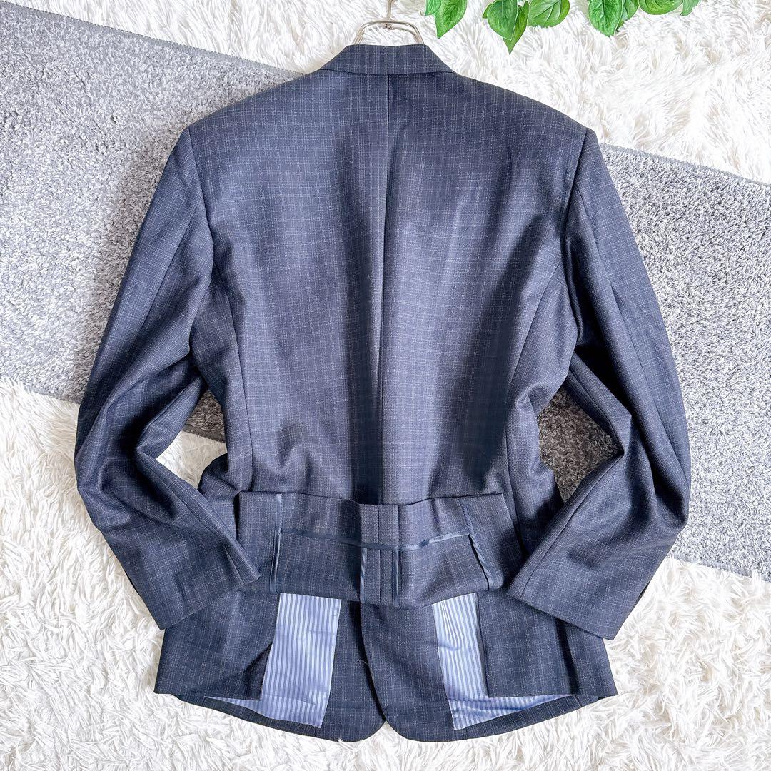 オールド　バレンシアガ セットアップ　スーツ　シングル　チェック　1B ネイビー