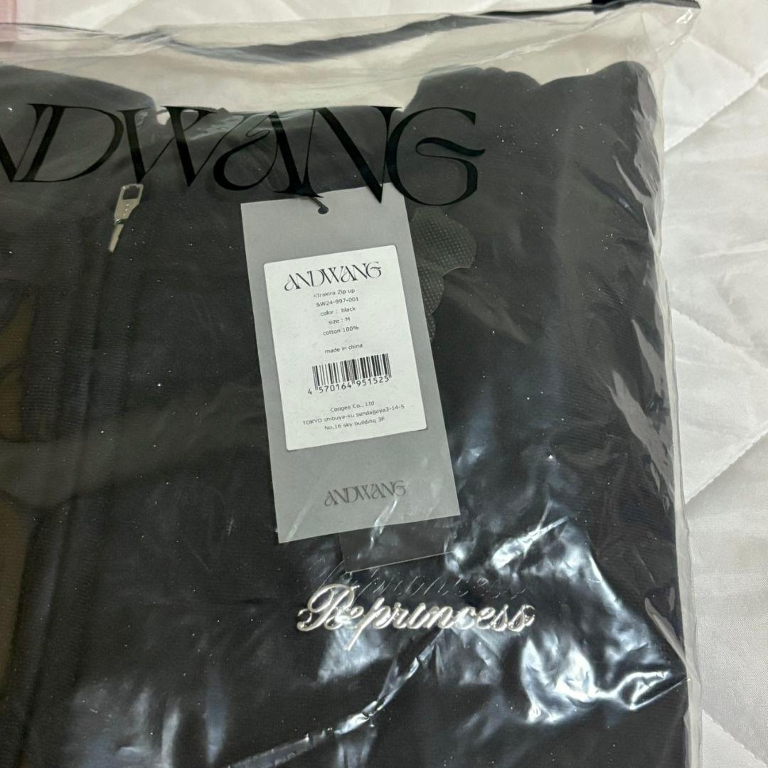 新品未開封 andwang Kirakira zip up BLACK M