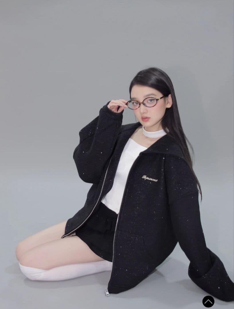 新品未開封 andwang Kirakira zip up BLACK M