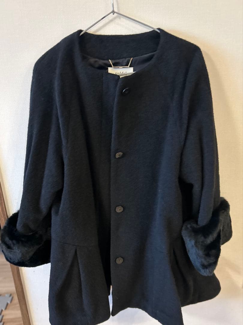 美品　スナイデル　ボリュームファー Aライン ノーカラーコート