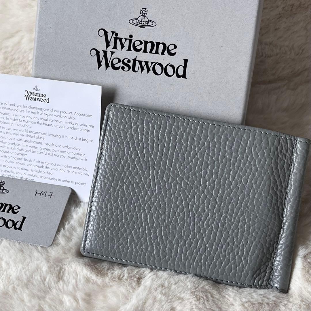 新品◇メンズ ヴィヴィアンウエストウッド 財布 マネークリップ折財布 グレー