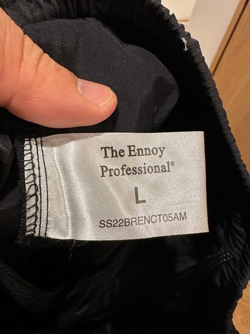 Ennoy エンノイ　黒 ナイロントラックパンツ