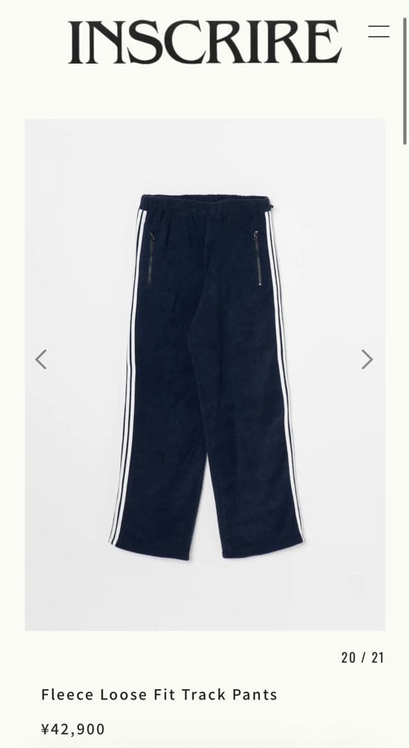 パンツ INSCRIRE Fleece Loose Fit Track Pants