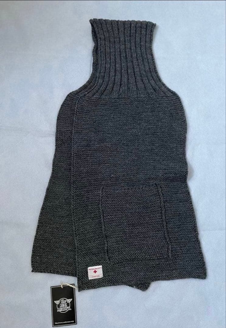 リアルマッコイズ マフラー　グレー　　ウール100%