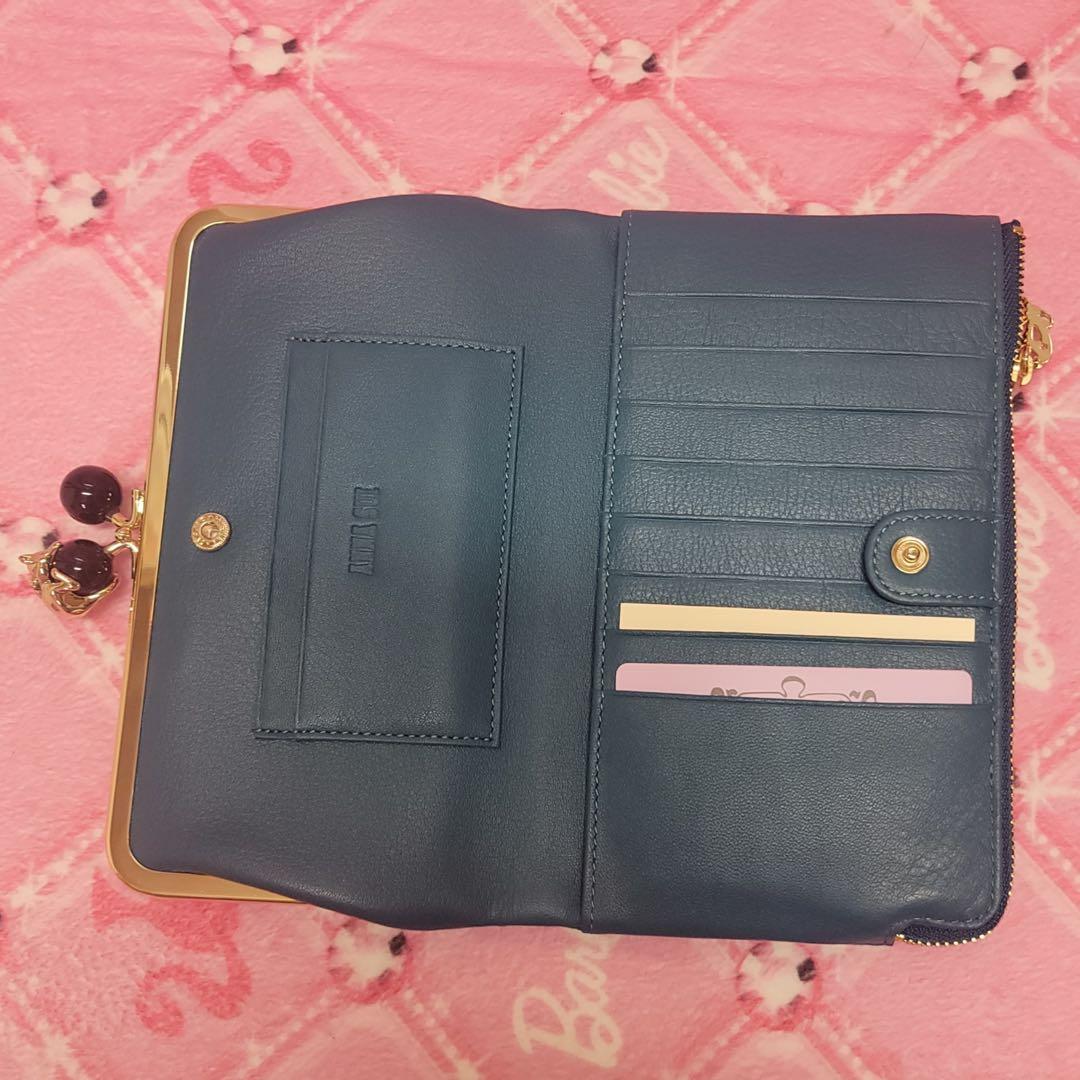 【レアカラー】新品ANNA SUI★アナスイねこ猫財布グリーン★がま口