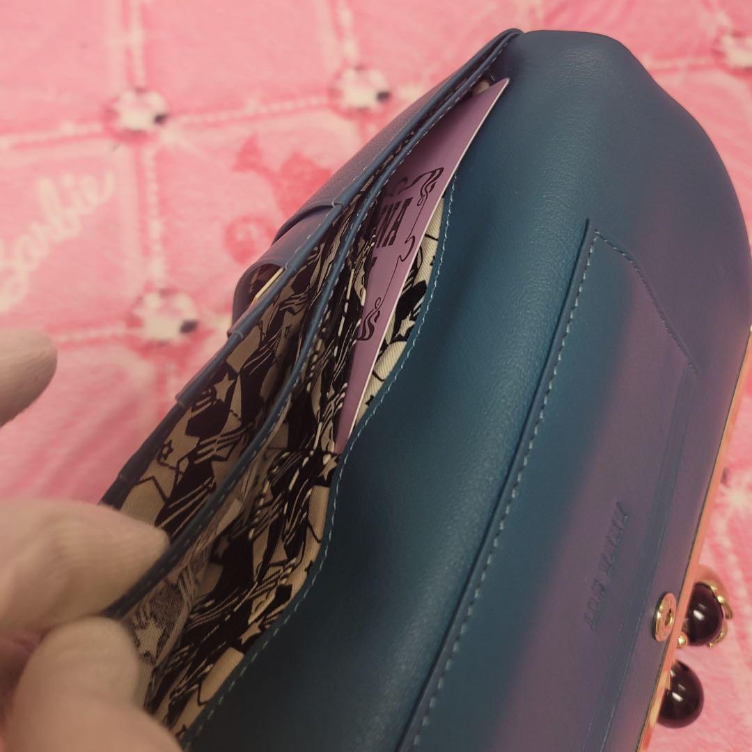 【レアカラー】新品ANNA SUI★アナスイねこ猫財布グリーン★がま口