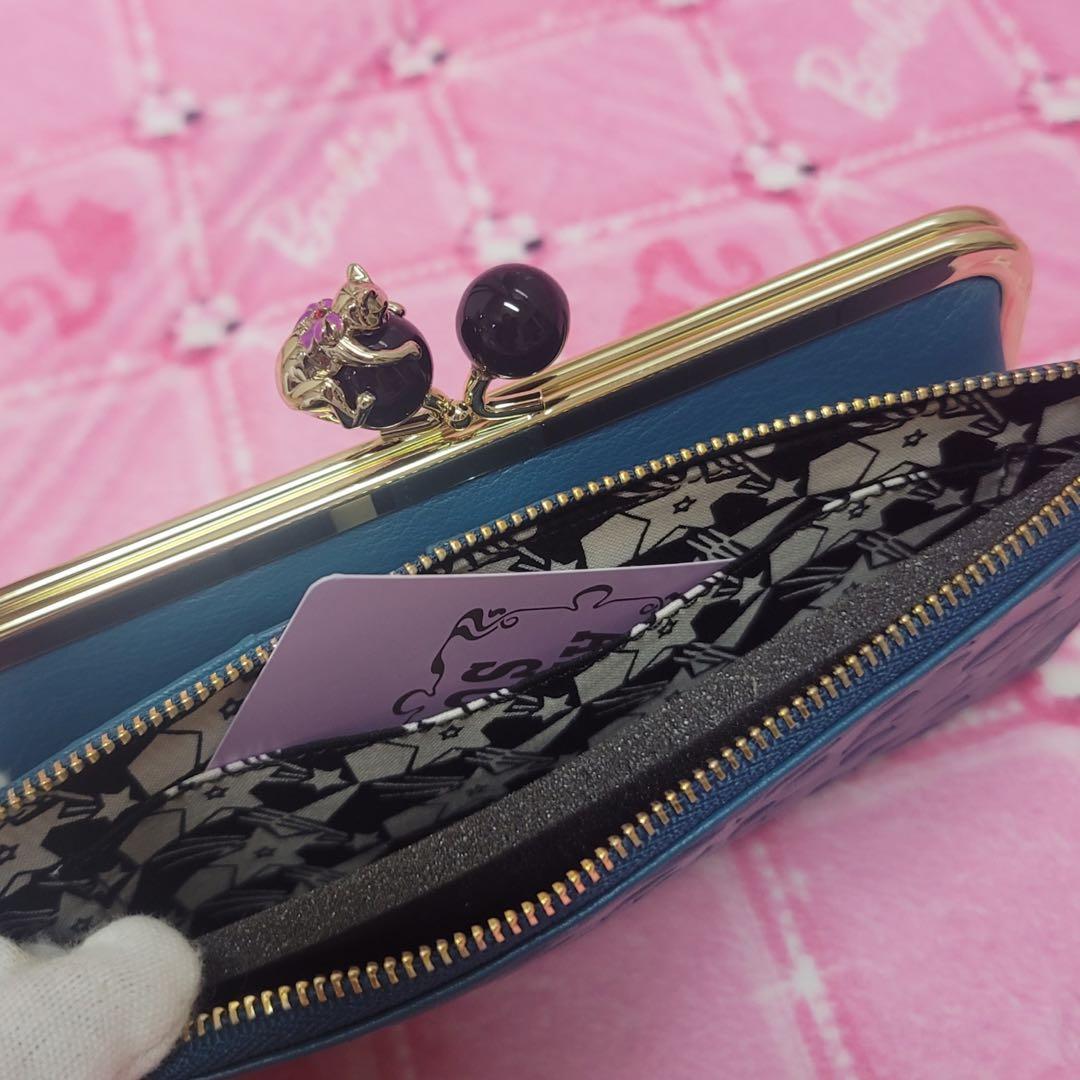 【レアカラー】新品ANNA SUI★アナスイねこ猫財布グリーン★がま口