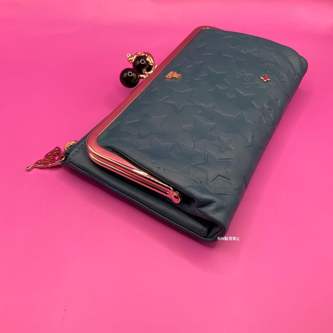 【レアカラー】新品ANNA SUI★アナスイねこ猫財布グリーン★がま口