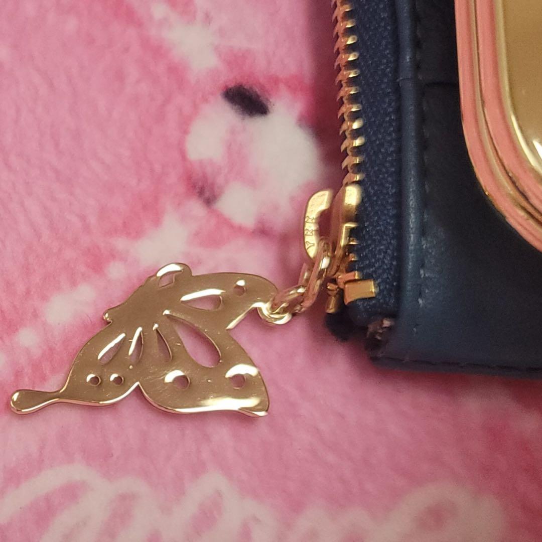 【レアカラー】新品ANNA SUI★アナスイねこ猫財布グリーン★がま口