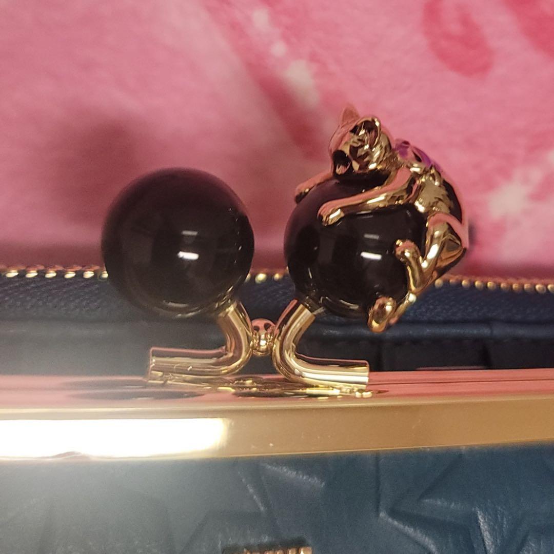 【レアカラー】新品ANNA SUI★アナスイねこ猫財布グリーン★がま口