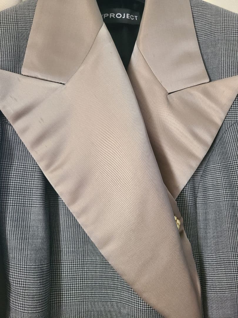 yproject　チェック　ジャケットワンピ