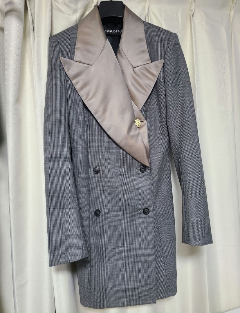 yproject　チェック　ジャケットワンピ