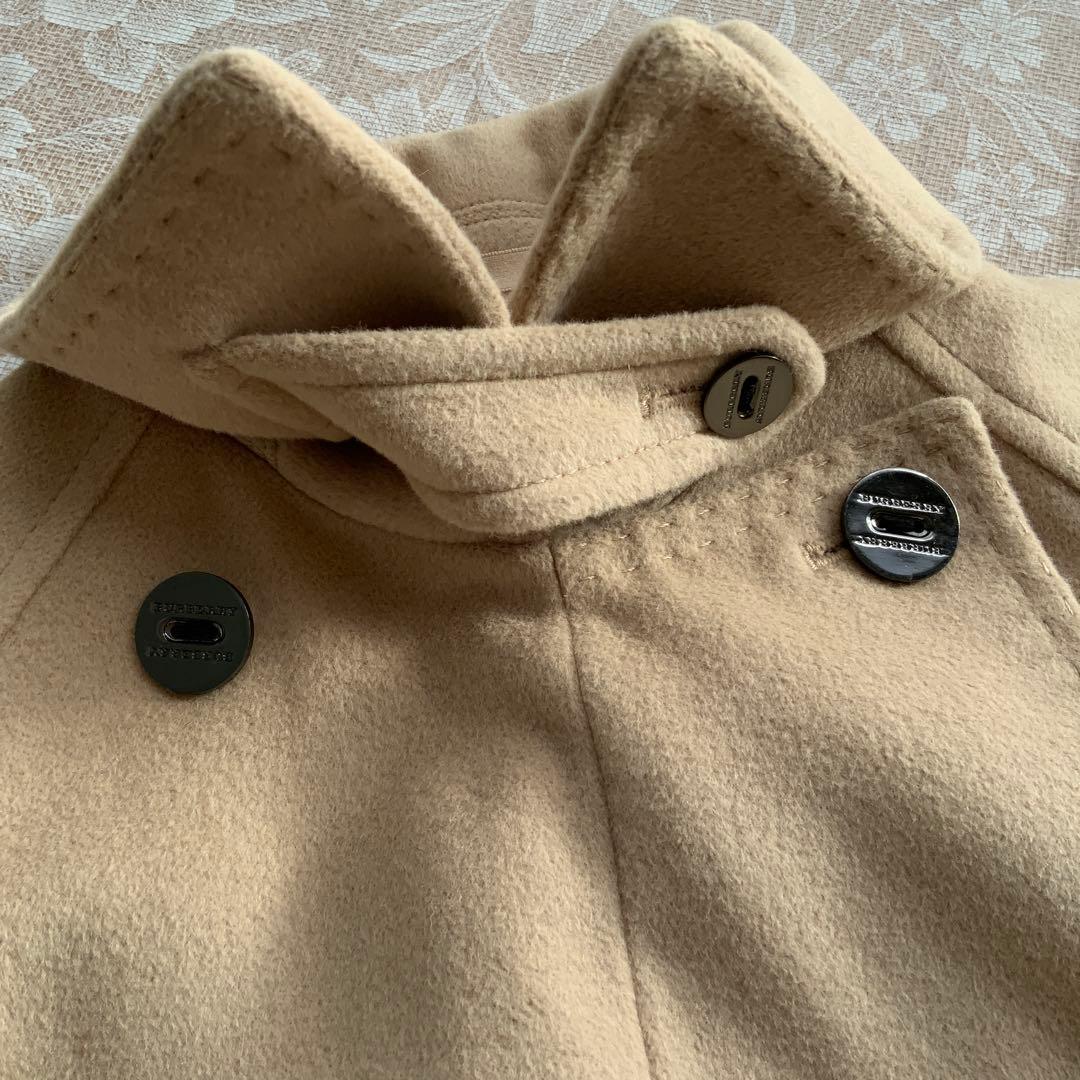 美品　バーバリーロンドン　トレンチ型　アンゴラウールセミロングコート36ベージュ