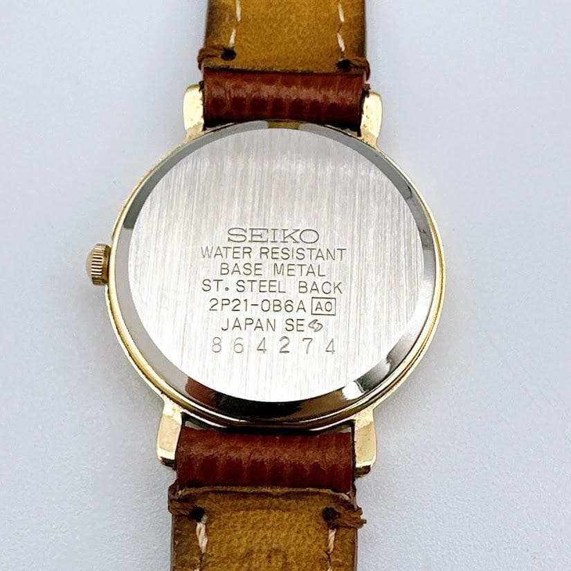 美品 セイコー アベニュー レディース腕時計 クォーツ ゴールド 茶色 動作良好