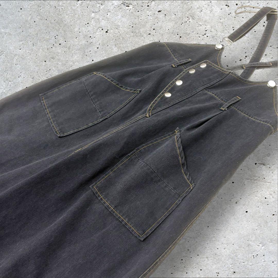 ミカーレミカーレ★ デニムサロペット★ブラック★ゆったり★オーバーオール