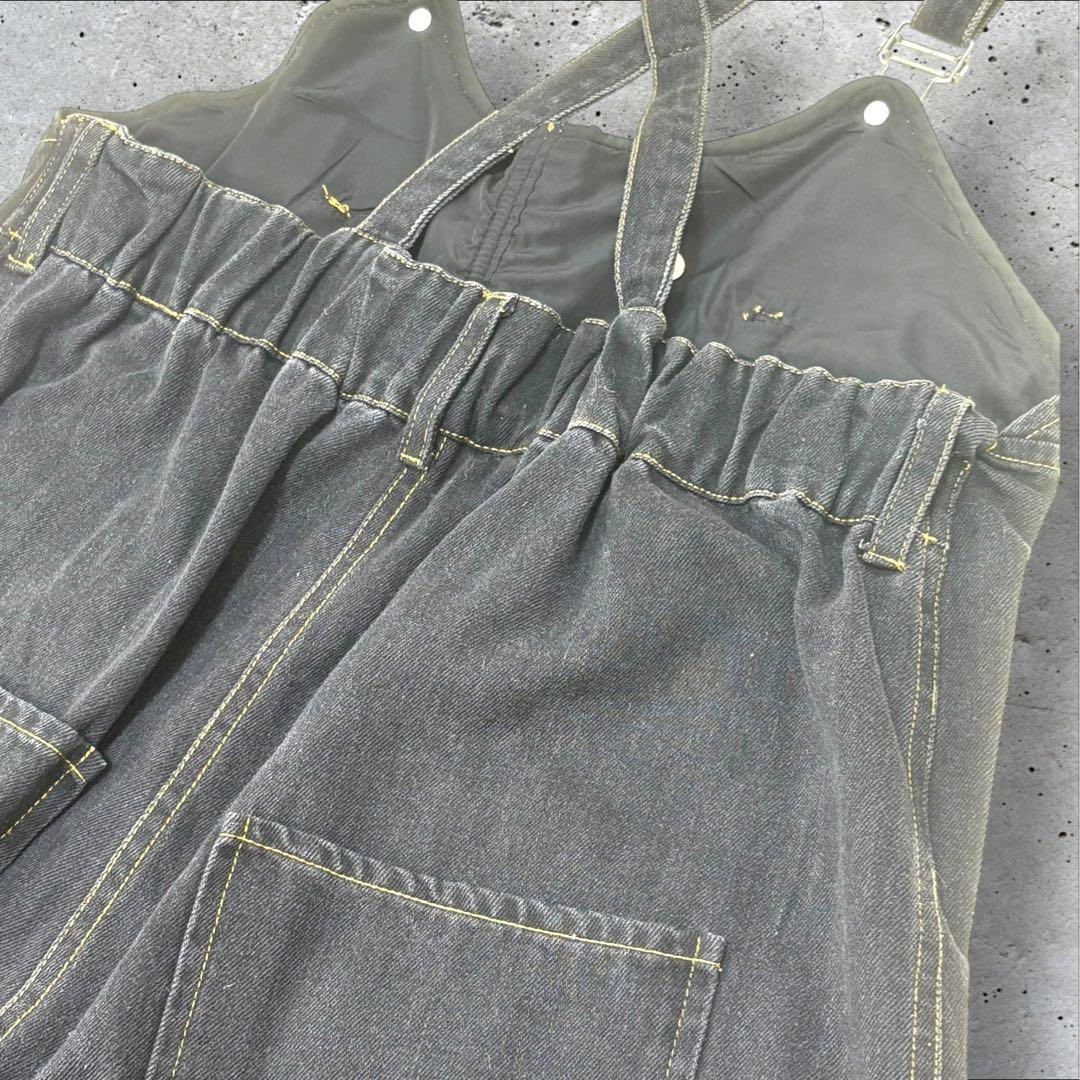 ミカーレミカーレ★ デニムサロペット★ブラック★ゆったり★オーバーオール