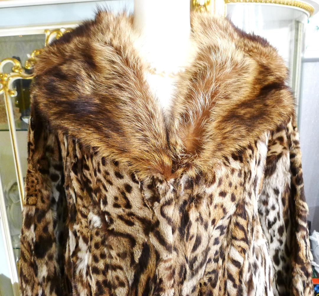 超お買い得最終価格❣️【EMBA】レオパード柄FUR＆お襟ラクーンFUR コート