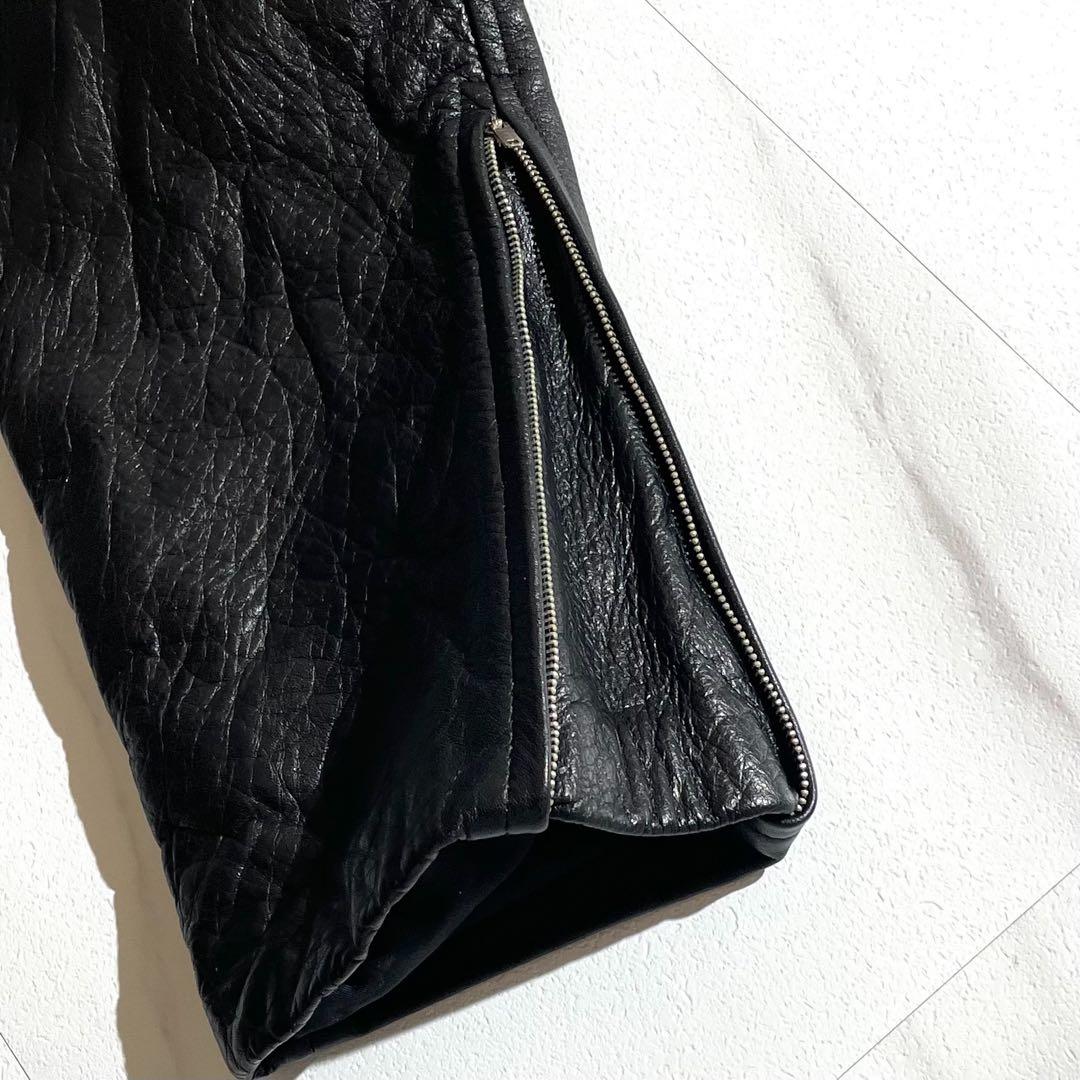 【美品◦XL✨】LEAD レザーパンツ ベルト バイクパンツ 黒 LL