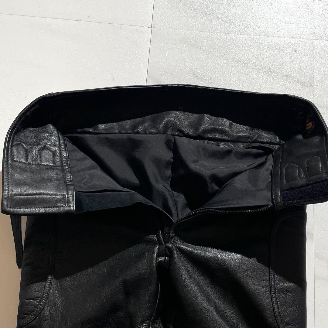 【美品◦XL✨】LEAD レザーパンツ ベルト バイクパンツ 黒 LL
